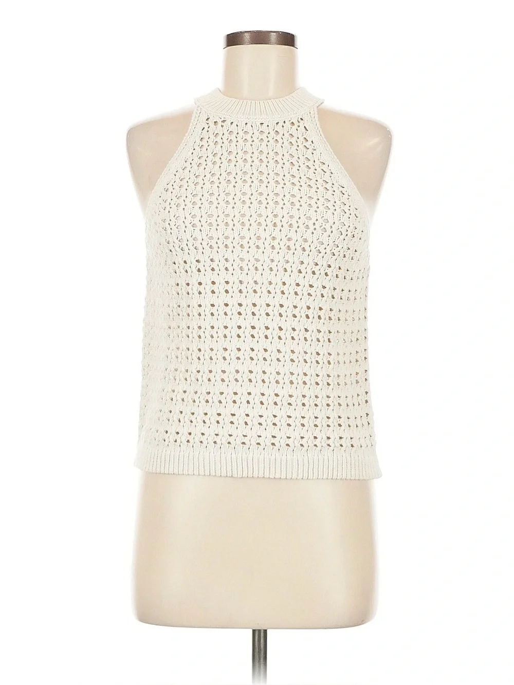 Universal Thread Cream Crochet Halo-Neck Tank Top Medium M - Picture 1 of 7